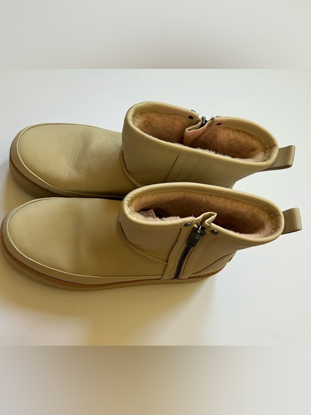 UGG Classic Rebel Biker Mini Boot Bone Size 9 - Picture 5 of 13